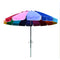 Beach Umbrella Rainbow Includes Carry Bag - 8 Foot Rainbow Color with Sand Anchor Auger