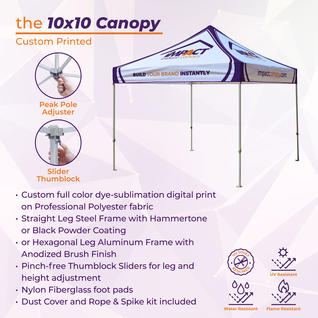 Custom 10x10 Canopy – Impact Canopies USA
