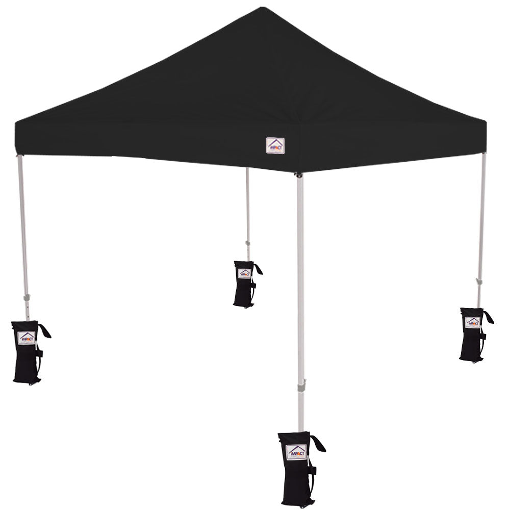 black 10x10 tent 10x10 Recreational Grade Aluminum Pop up Canopy Tent with Weight Bags by Impact Canopy USA