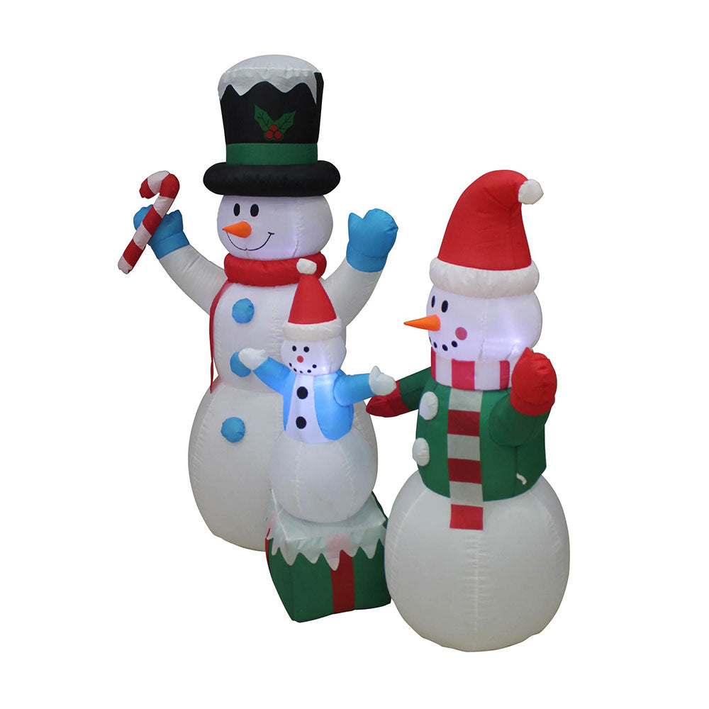 Inflatable Yard Christmas Decoration, Snowman Family - 5' Tall - 5' Wide
