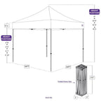 10'x10' Evento Steel Commercial Canopy Kit with Walls and Storage Bag