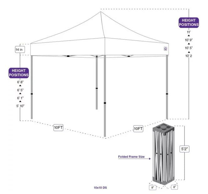10'x10' Evento Steel Commercial Canopy Kit with Walls and Storage Bag