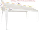 Replacement Top with Leg Skirts for 11X20 Carport Canopy, White
