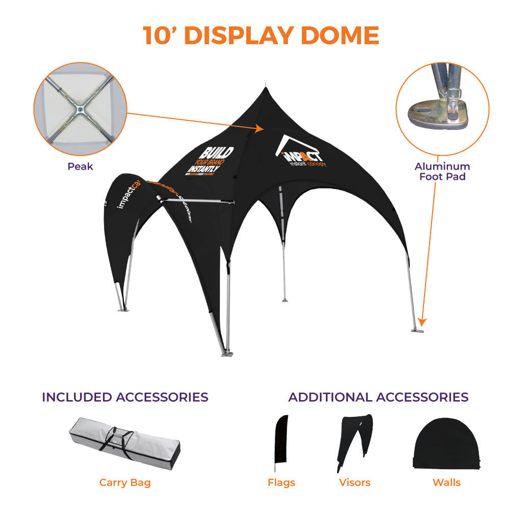 Custom Printed Expo Dome Aluminum Frame Canopy - Impact Canopies USA