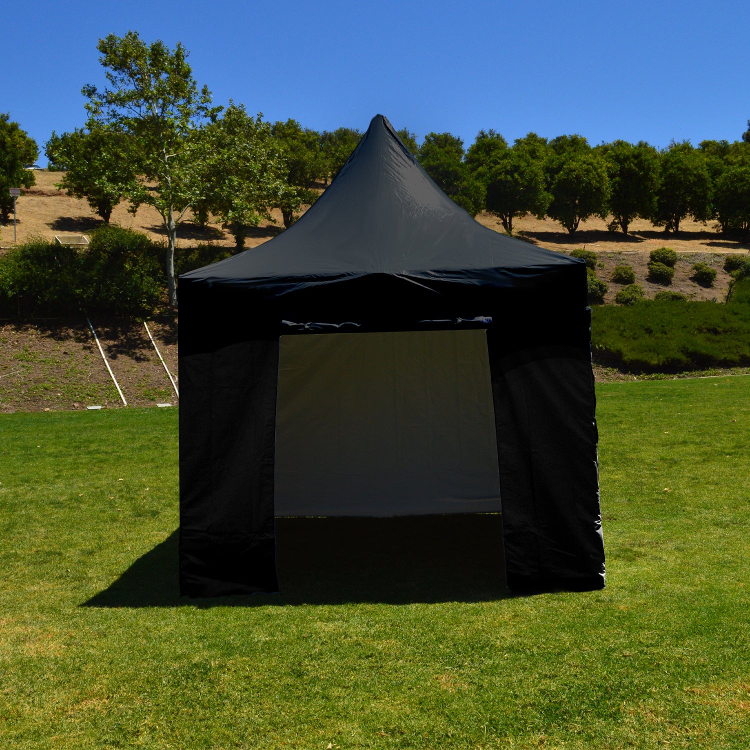 10x10 Heavy Duty Folding High Peak Marquee Canopy W/ Sidewalls - Impact Canopies USA