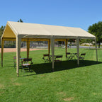 TAN Heavy Duty Portable Carport Canopy - 11'x20' (2' Thick Legs)