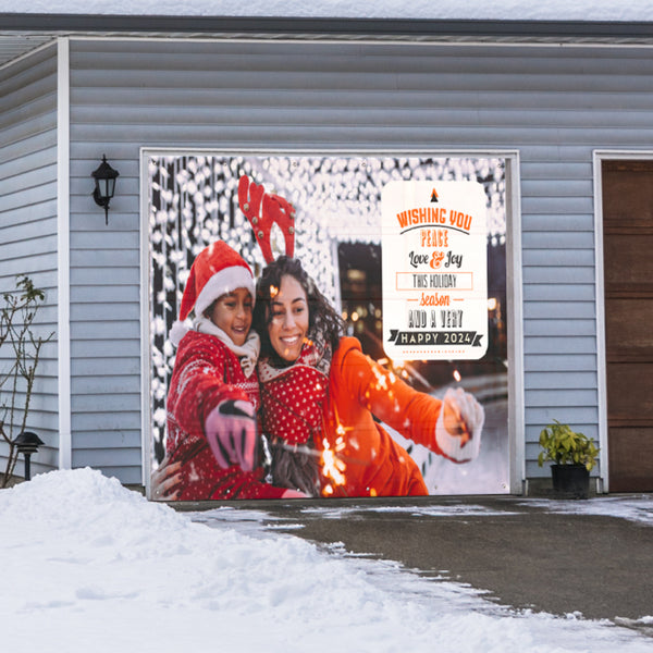 Christmas Single Car Garage Door Banner