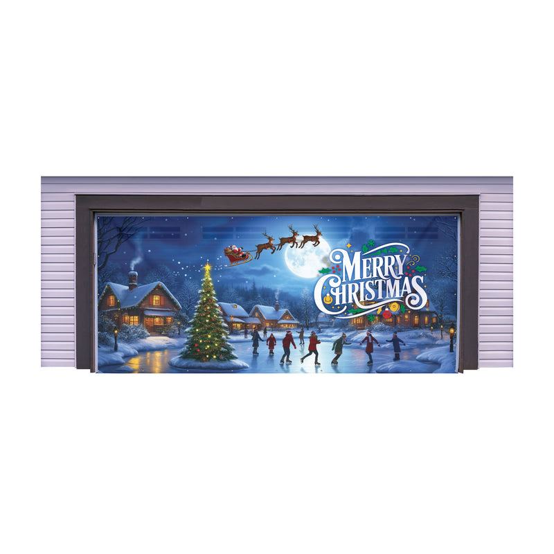 Christmas Two Door Garage Banner