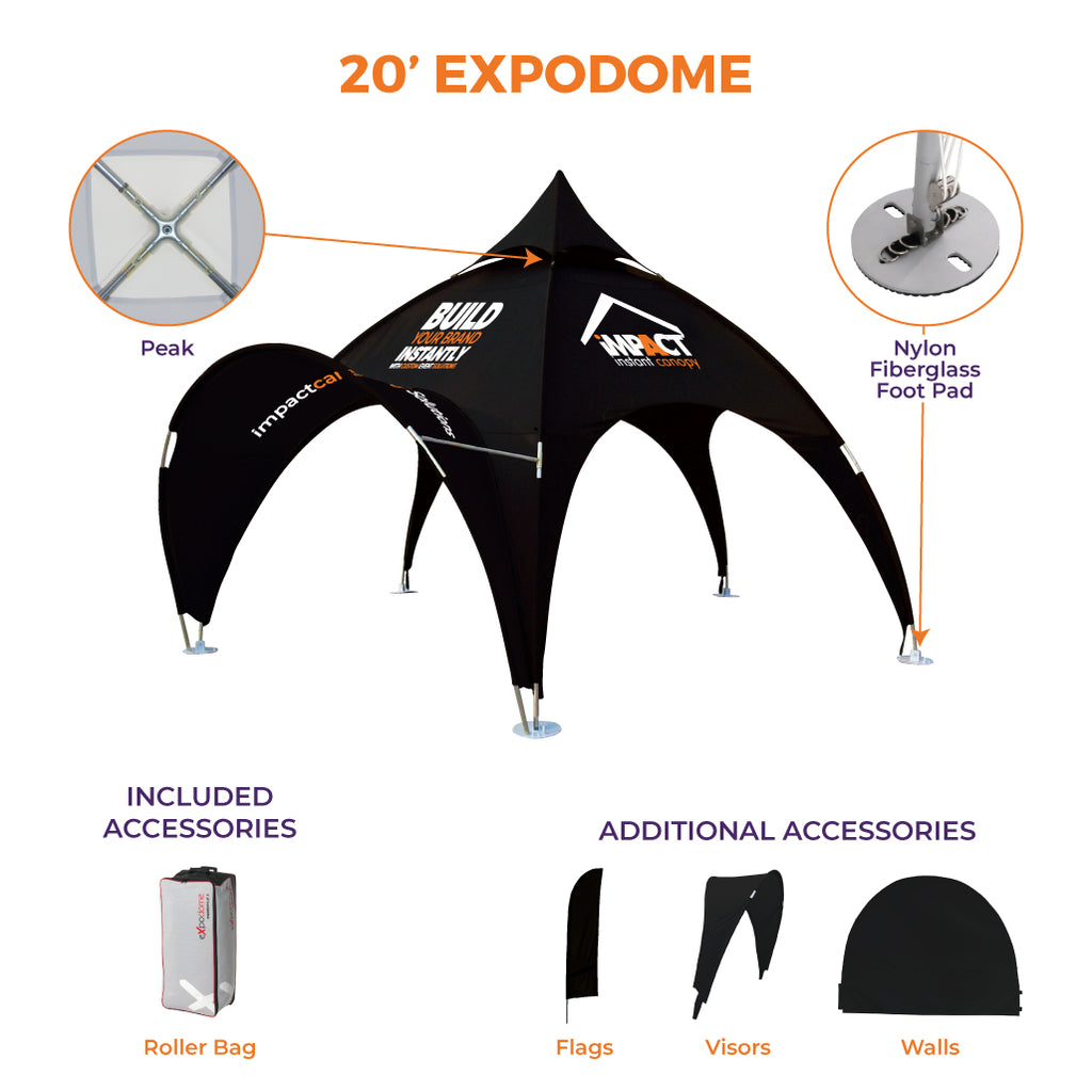 Custom Printed Expo Dome Aluminum Frame Canopy - Impact Canopies USA