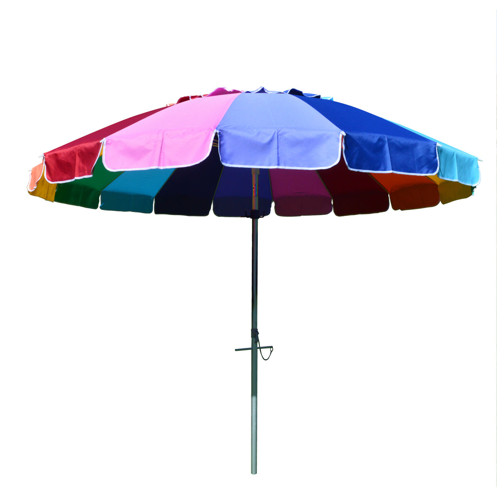 8' Beach Umbrella Rainbow with Anchor and Carry Bag - Impact Canopies USA