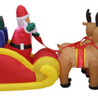 4 ft Christmas Inflatable Santa Claus on Sleigh with Reindeer