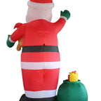 11.8 ft Christmas Inflatable Santa Claus with Green Gift Bag and Teddy Bear