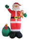 11.8 ft Christmas Inflatable Santa Claus with Green Gift Bag and Teddy Bear