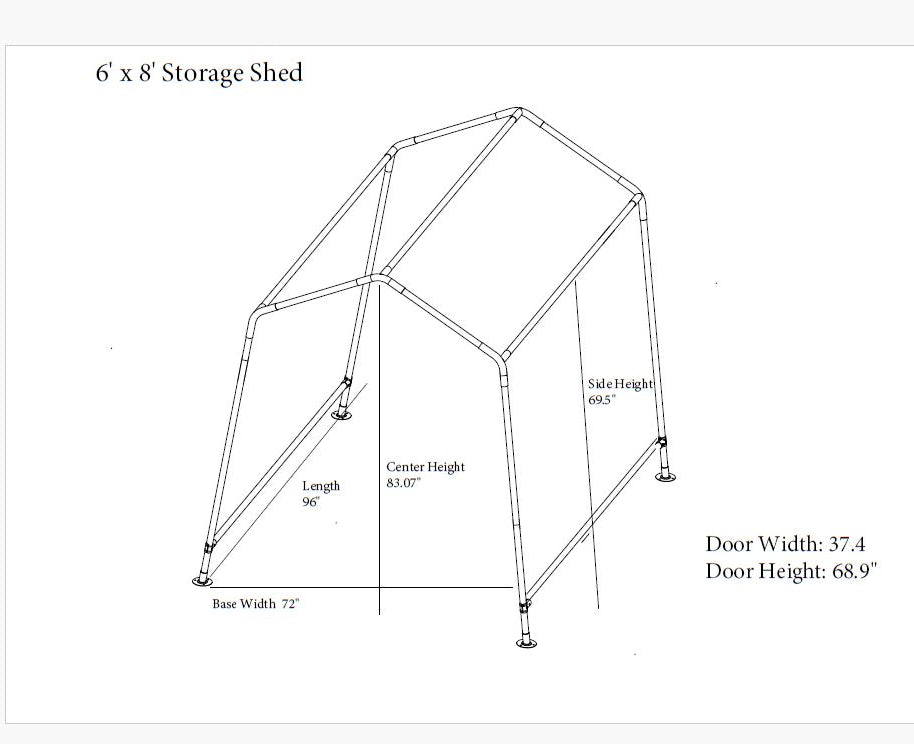 Replacement cover for 6X8 Portable Shed - Impact Canopies USA