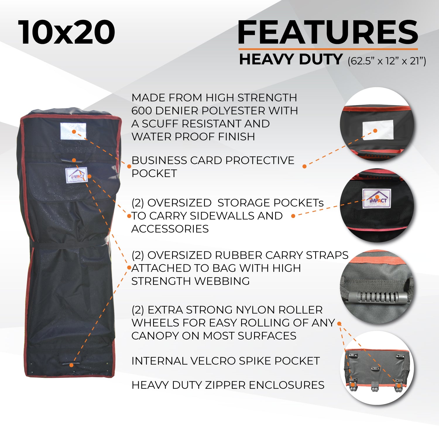 Pop Up Canopy Roller Bags - Choose Size - Impact Canopies USA