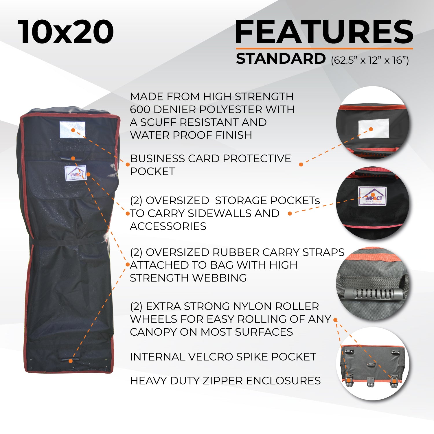 Pop Up Canopy Roller Bags - Choose Size - Impact Canopies USA