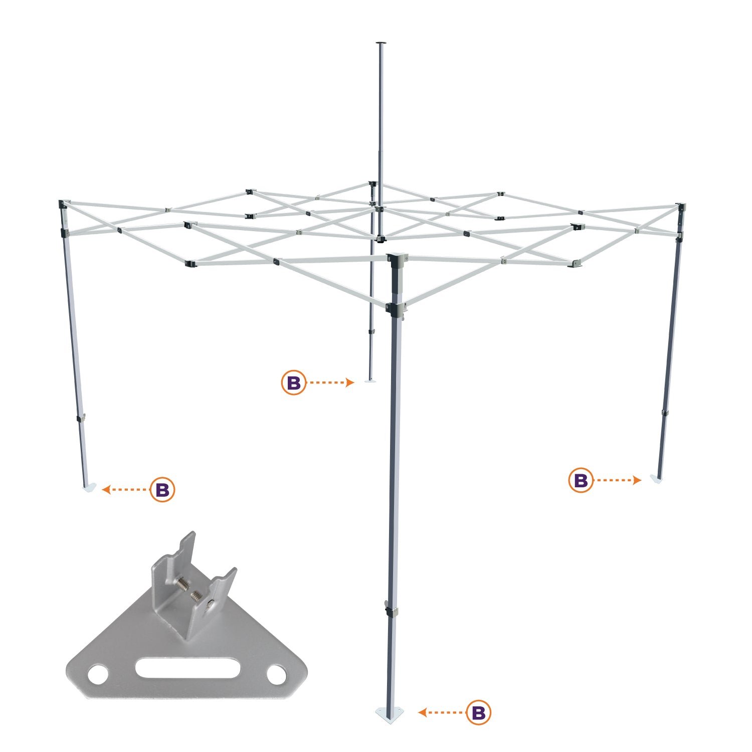 CL Part B. | Steel Foot Pad - Impact Canopies USA