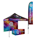 BEST DEAL: Custom 10x10 Canopy, Grande Flag,  6' Table Cover, and Back Wall