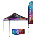 BETTER DEAL: Custom 10x10 Canopy, Grande Flag,  and 6' Table Cover