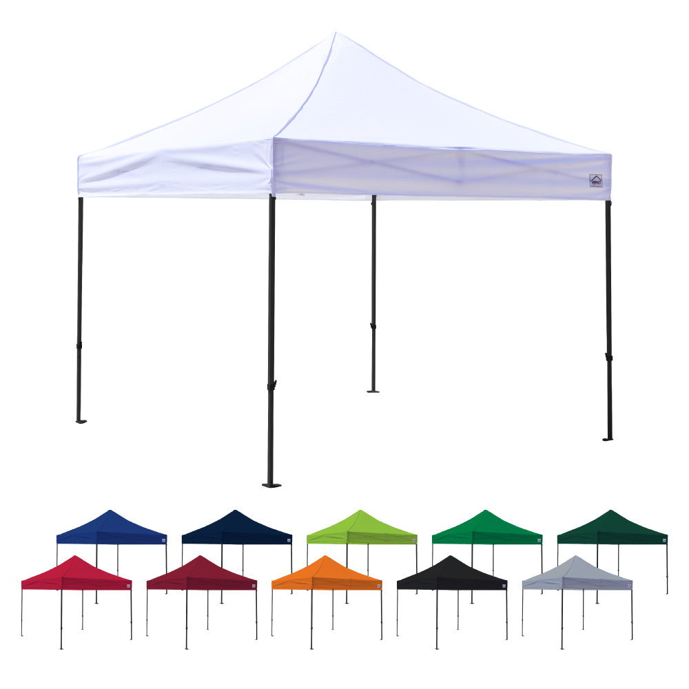 a white tent with different colors of the same color