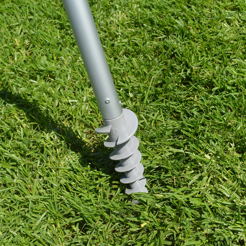 8' Blue Green Beach Umbrella with Sand Anchor