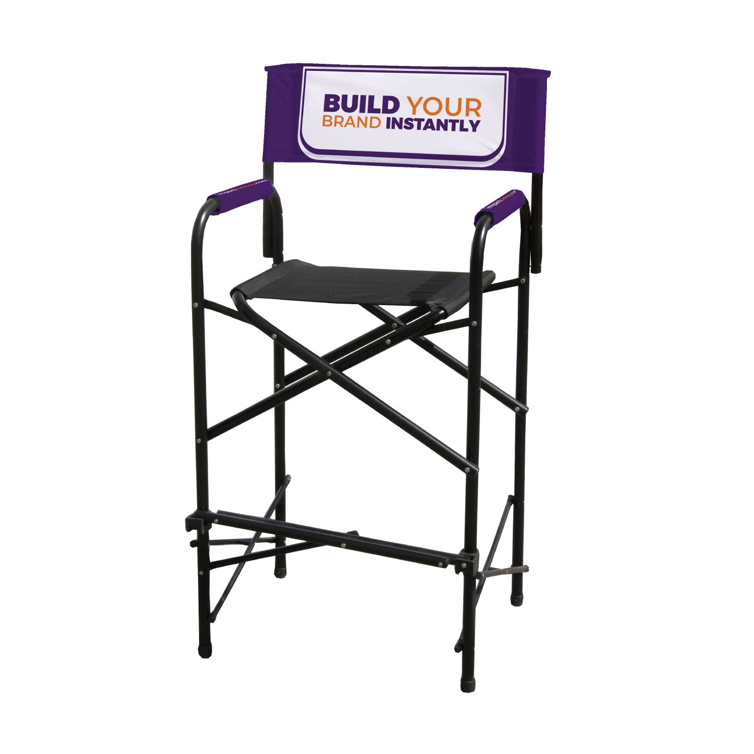 a chair with a sign on it
