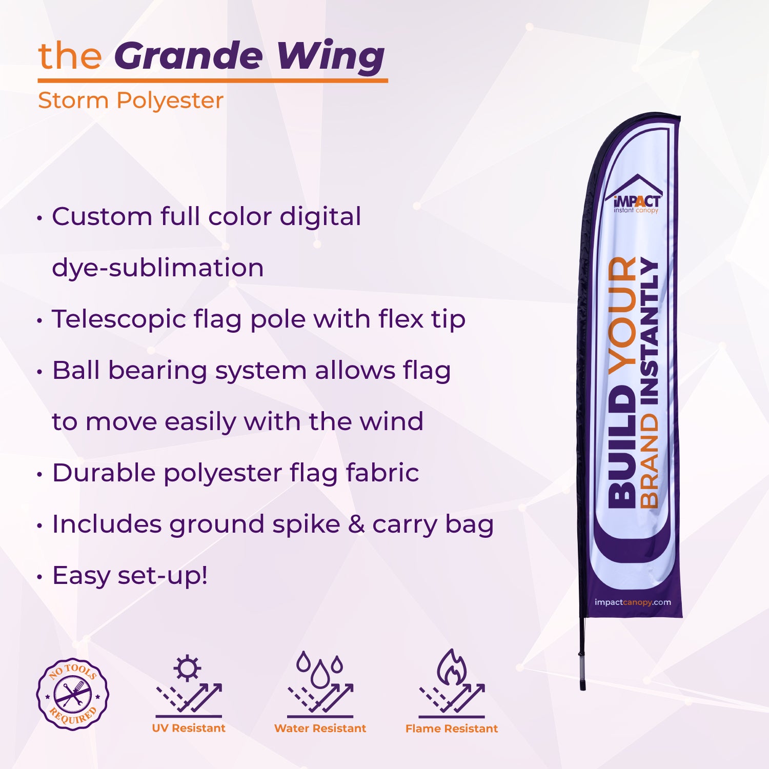 Basic Wing Fla Custom Printed Grande Wing Flag (14.5') – Impact Canopies USA