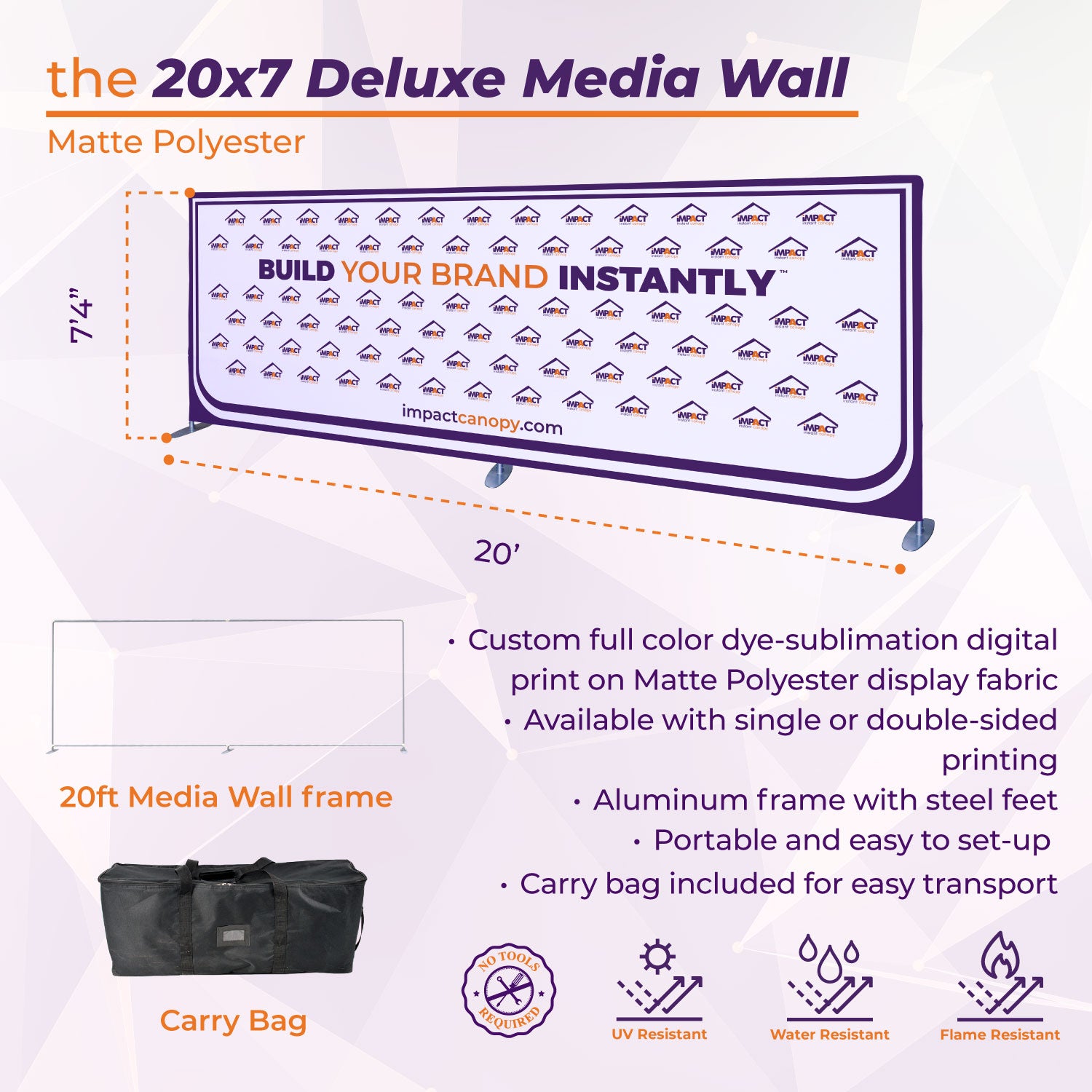 Custom Printed Deluxe Media Wall Sign - Impact Canopies USA