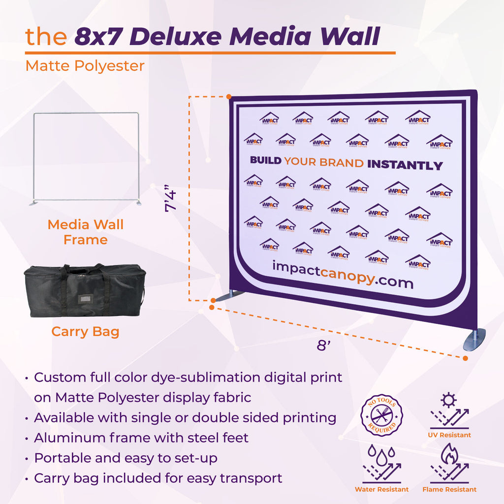 Custom Printed Deluxe Media Wall Sign – Impact Canopies USA