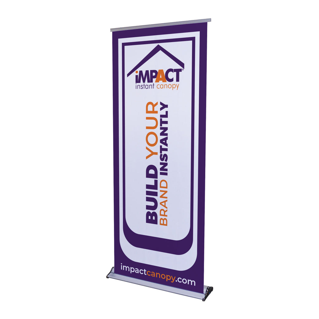 Custom Personalized Retractable Roll up Banner 33"x79" - Carry Bag Included - Impact Canopies USA
