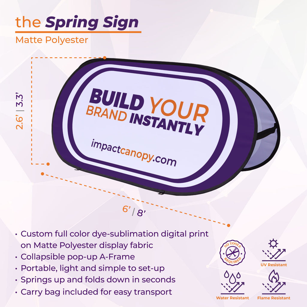 Custom Printed Spring Custom Printed Spring Sign – Impact Canopies USA