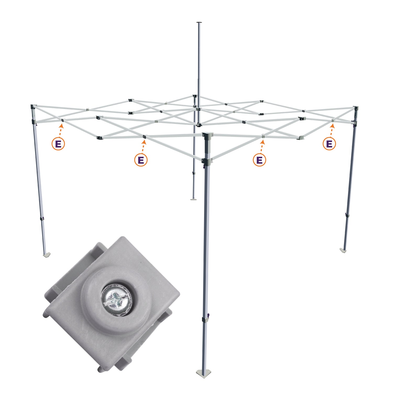 DS Part E. | Truss Bar Middle Connector - Impact Canopies USA