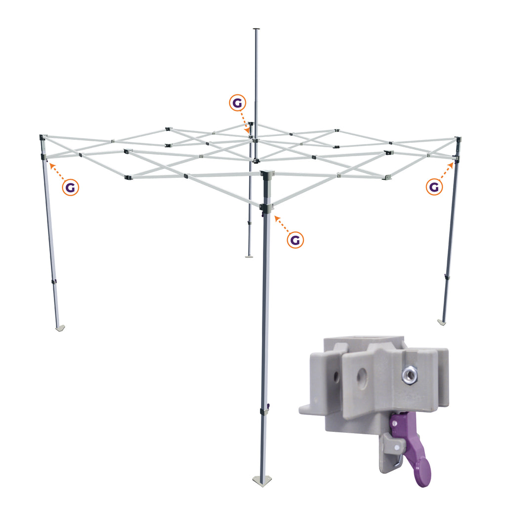 DS Part G. | 2-Way Outer Leg Slider Bracket - Impact Canopies USA