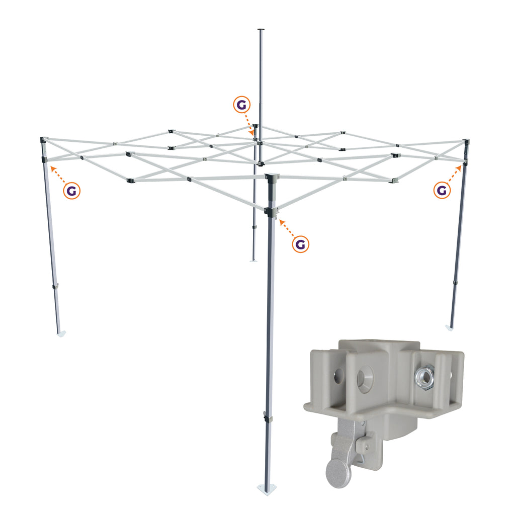 CL / AOL Part G. | 2 Way Outer Leg Slider Bracket - Impact Canopies USA