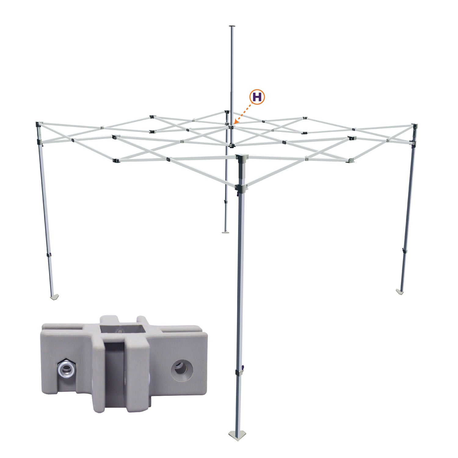 DS Part H. | Upper Peak Pole Bracket - Impact Canopies USA