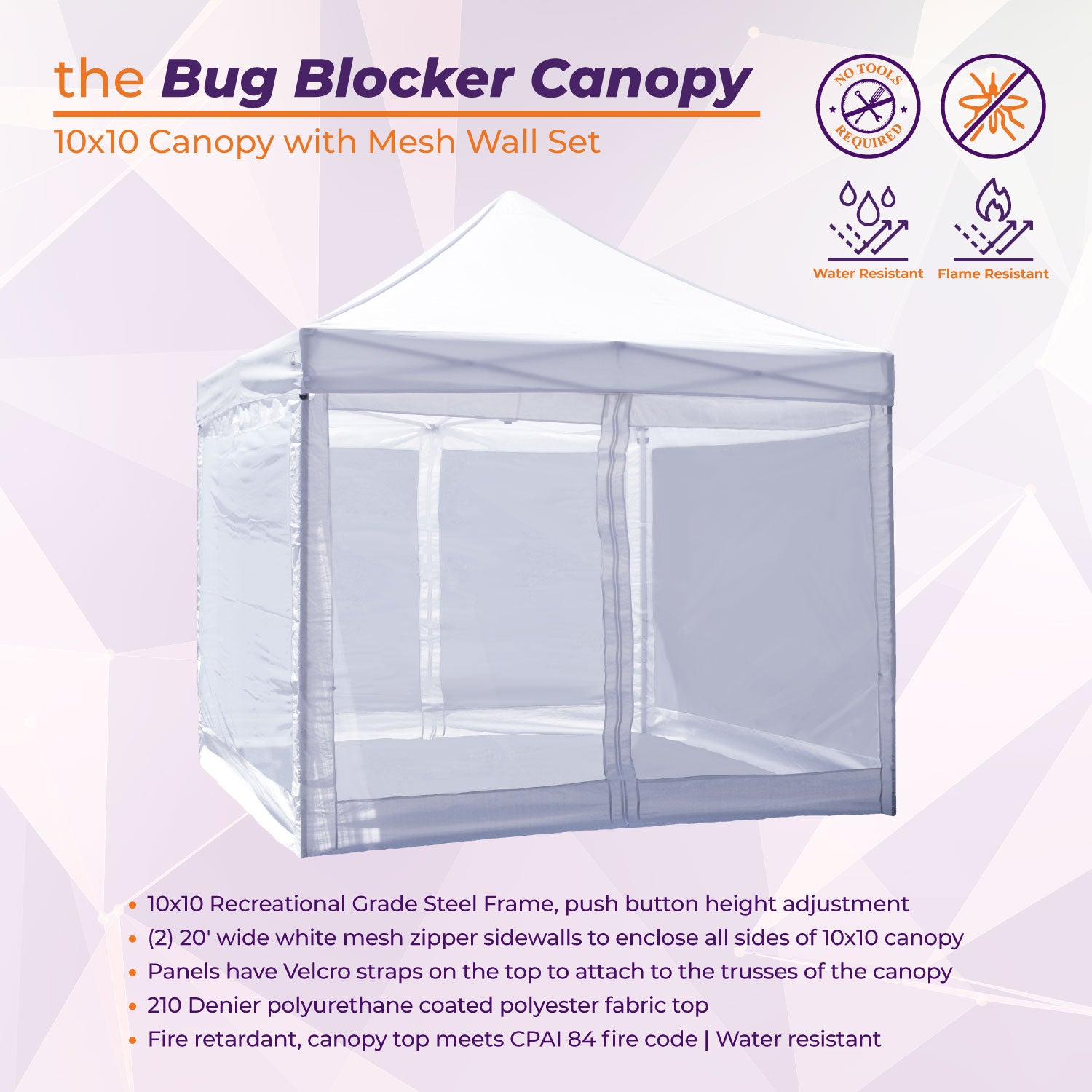 10x10 Outdoor Mosquito Blocker Pop Up Canopy