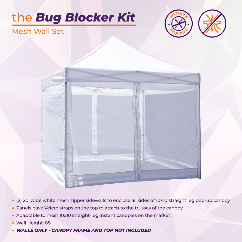 SUMMER MUST HAVE!! Mosquito Net Bug Blocker Kit - 10x10 Mesh Canopy Side Walls