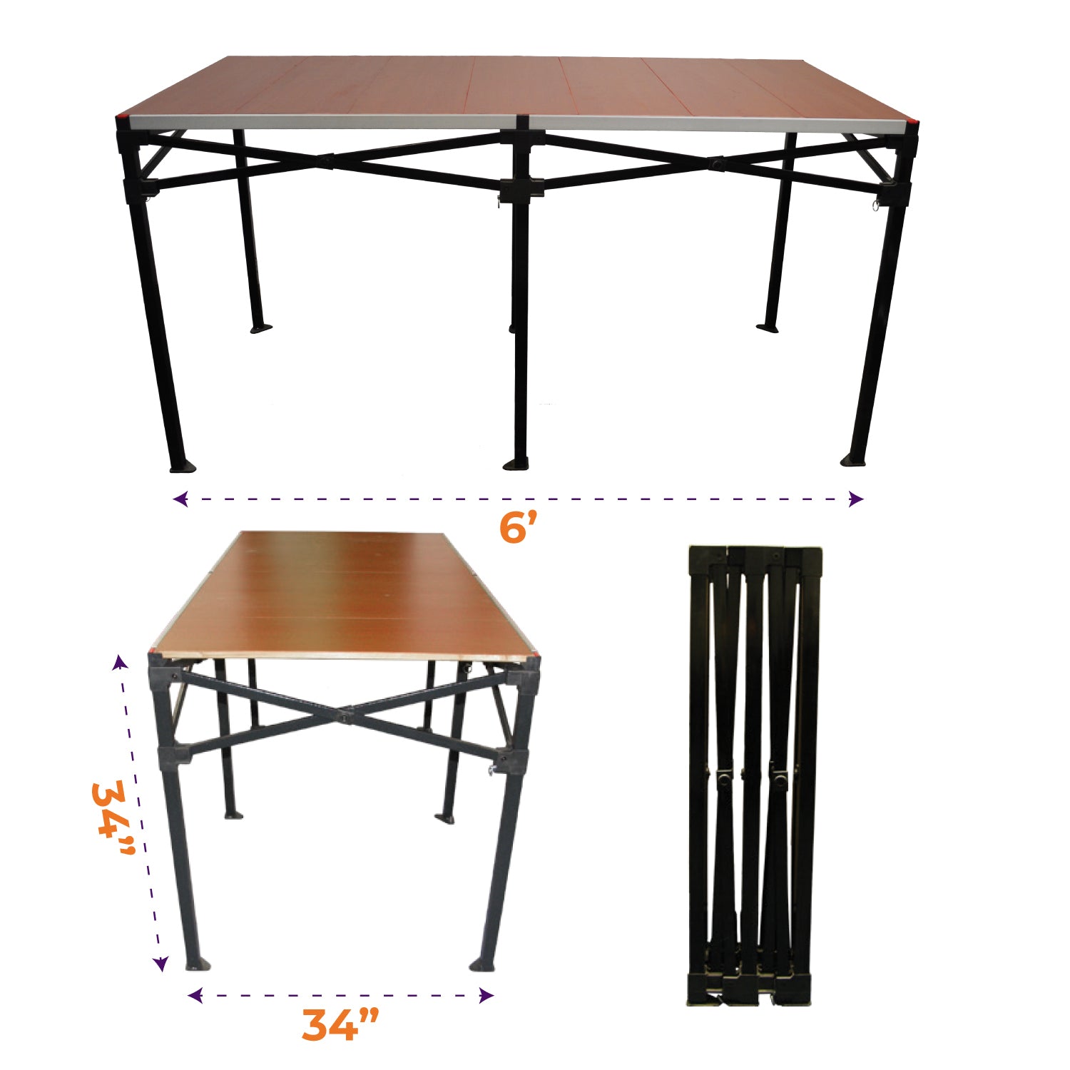 6' POP UP TABLE WITH DOUBLE LAYER WHEELED  BAG