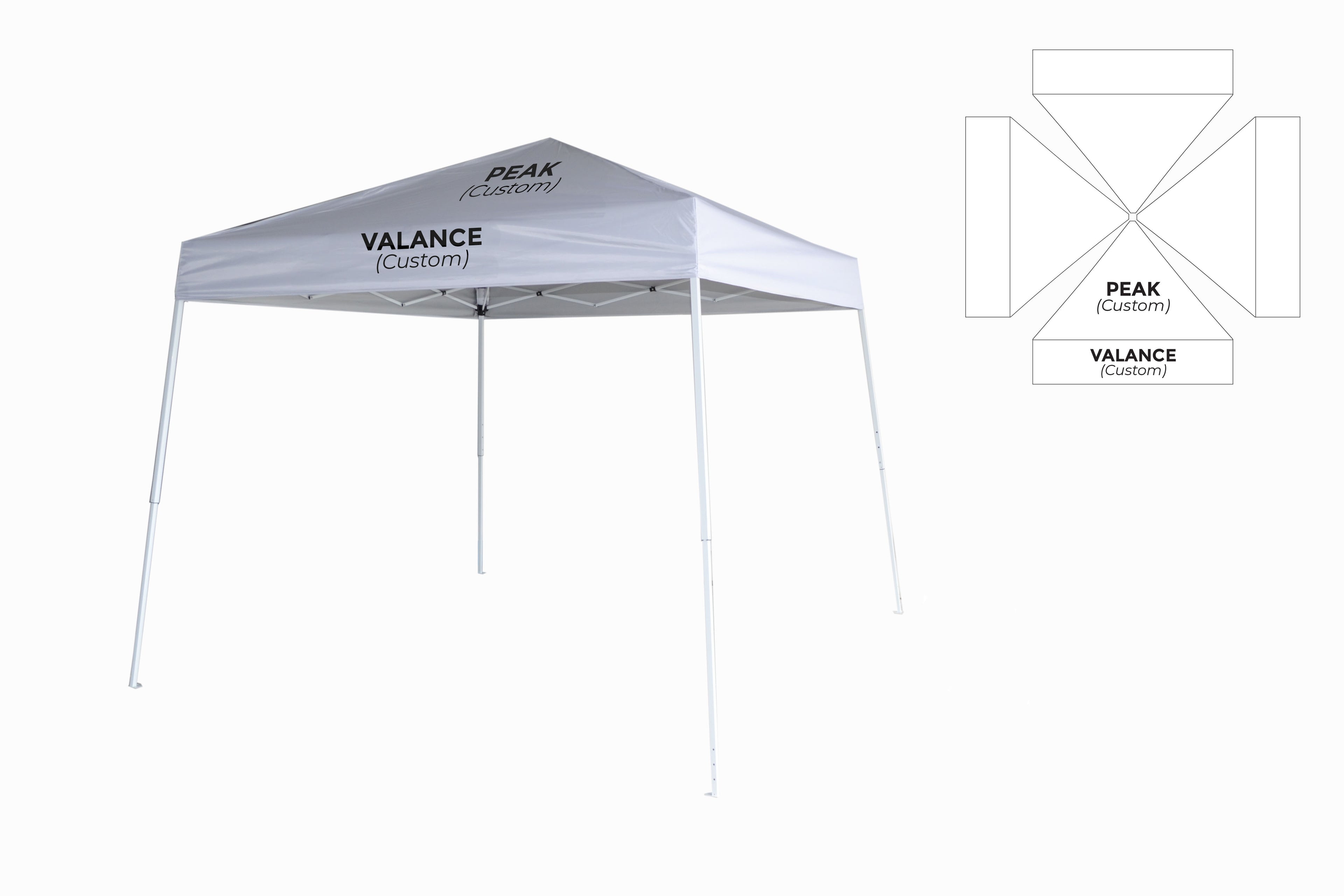 Custom Branded  10x10 Slant Leg Canopy