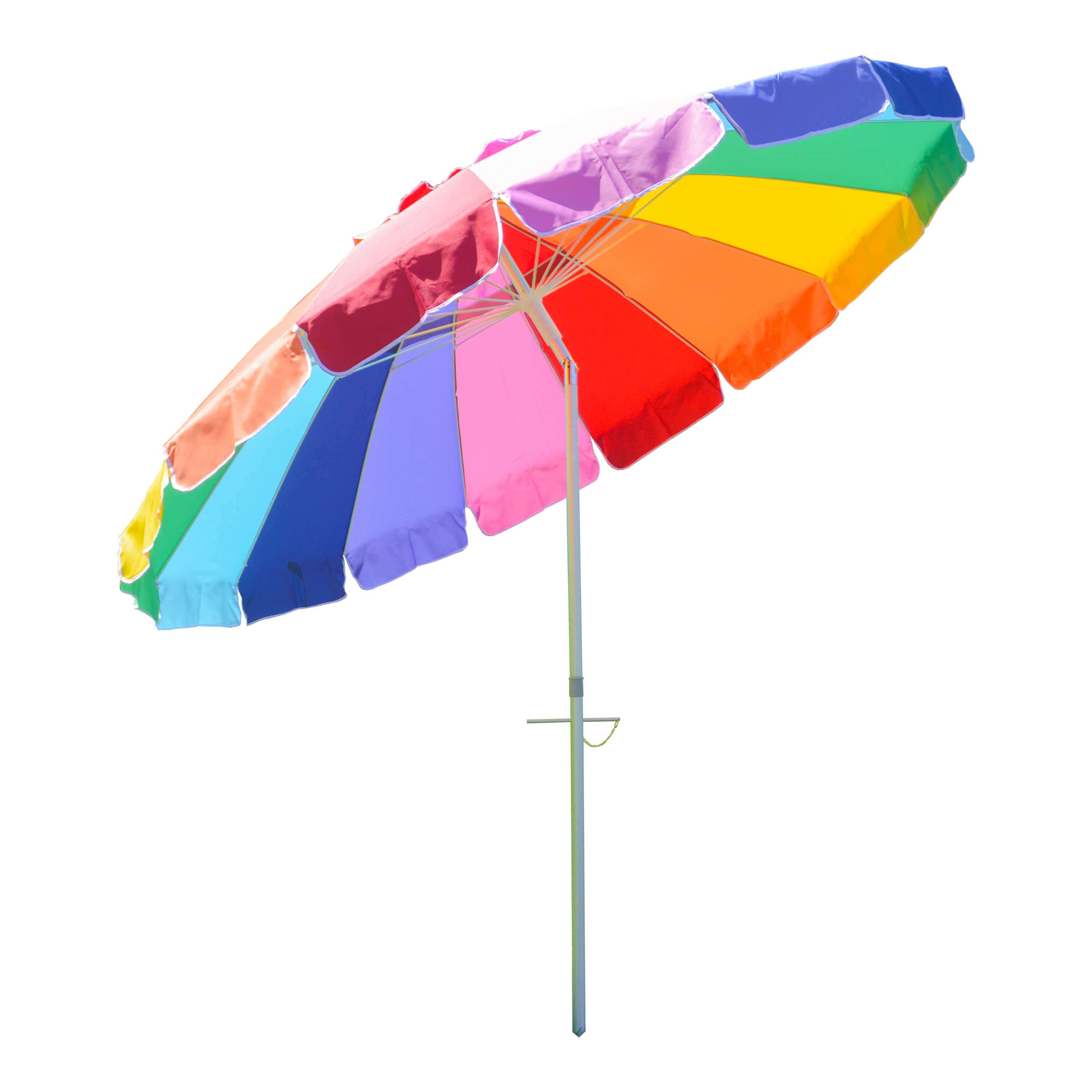 8' Beach Umbrella Rainbow with Anchor and Carry Bag - Impact Canopies USA
