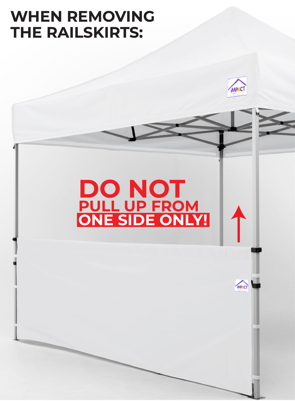 M 10′ Rail Skirt Half Wall Hardware Bar Assembly - Impact Canopies USA