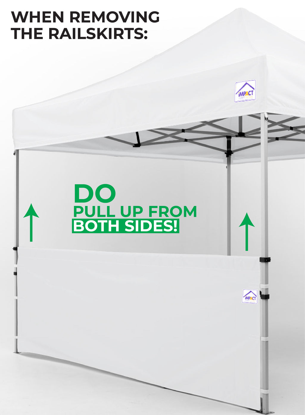 M 10′ Rail Skirt Half Wall Hardware Bar Assembly - Impact Canopies USA