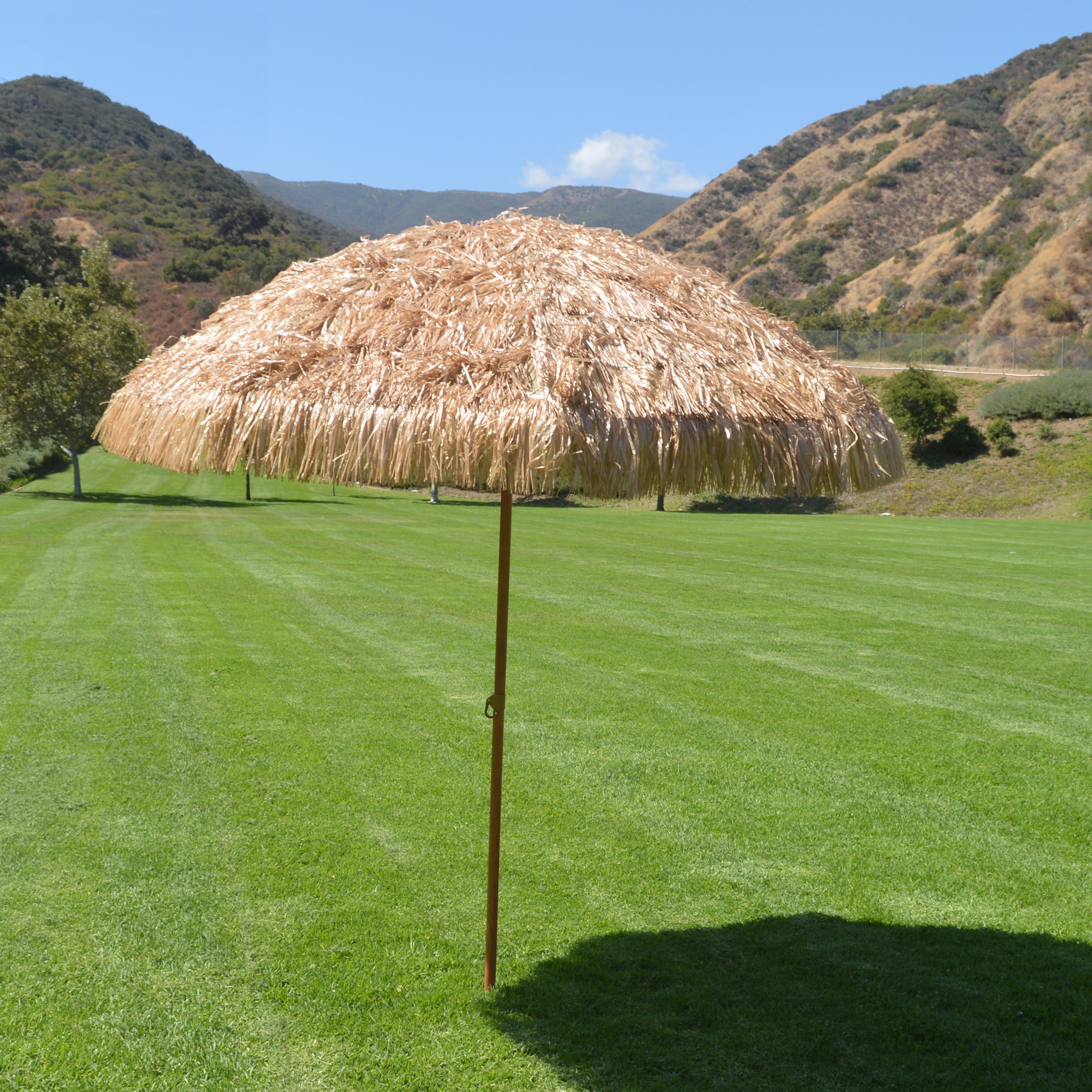 Impact Canopy 8' Hawaiian Tiki Umbrella, Pool Patio Beach Umbrella, Thatched Tiki