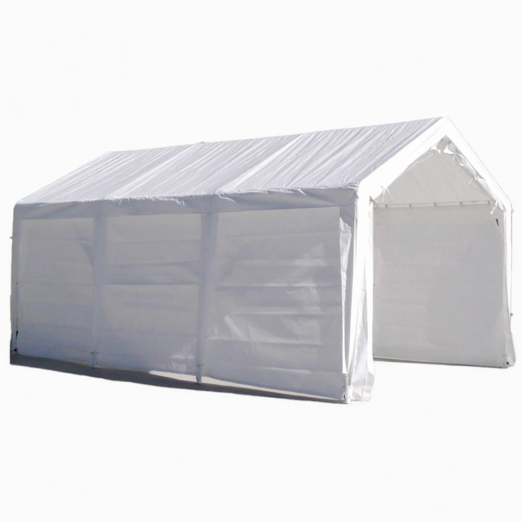 Heavy Duty Portable Carport Canopy -  11'x20' (With Full Sidewalls)(2" Thick Frame)