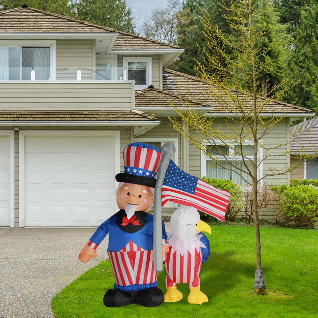 4th of July Airblown Inflatable Yard Decoration Uncle Sam with American Eagle - 6ft - Impact Canopies USA
