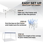 10x10 Slant Leg Pop Up Canopy - Impact Canopies USA