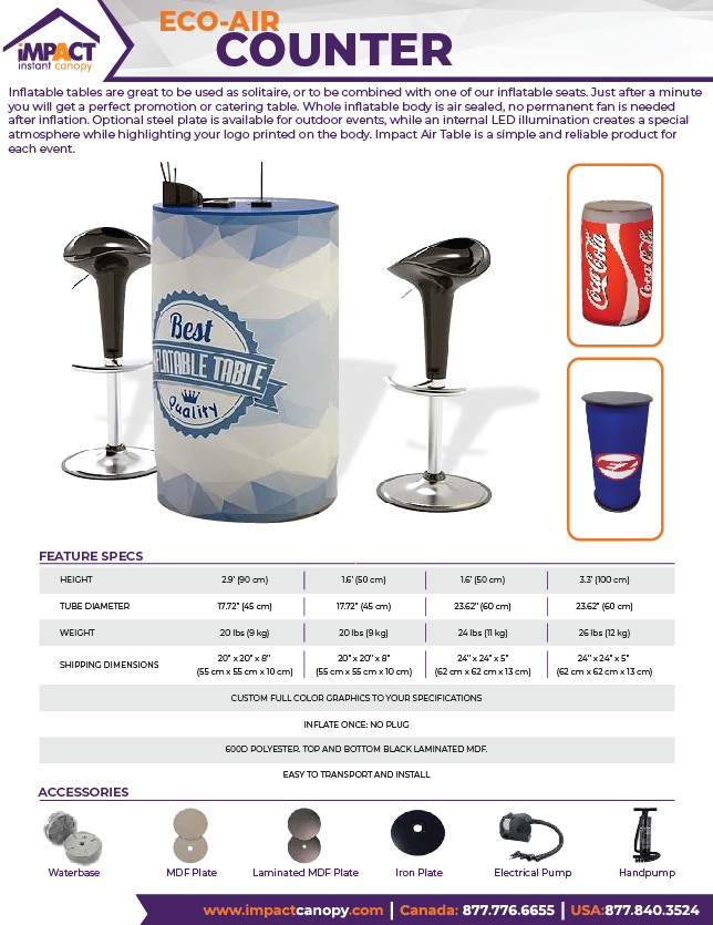 Pop-up Air Counter (3'3' height)
