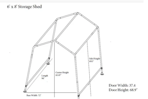 6x8 Portable Storage Shed -Tan