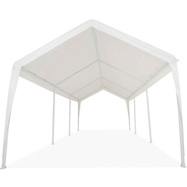 10x20 (8) Leg Portable Carport Outdoor Party Sun Shade Shelter - WHITE - 1 1/2" Frame - Impact Canopies USA