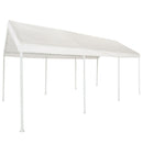 10x20 Portable Carport Garage Storage Tent REPLACEMENT TOP ONLY - WHITE without Leg Skirts